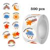 500Pcs Cartoon Motivational Sticker Waterproof Adhesive PVC Sticker For Kids Classroom Rewarding and Gift Packaging