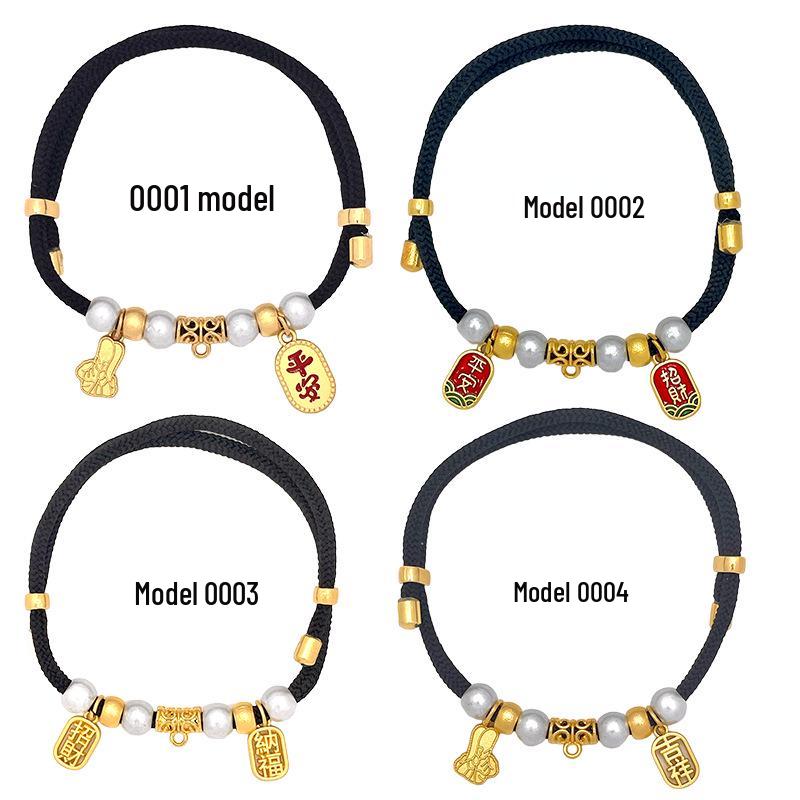 Auspicious Handmade Red Rope Collars: Decorative Pet Accessories for Cats and Dogs