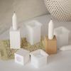 3x Handmade Candlestick Molds Square Striped Candle Holder Silicone Moulds Castings Mould Plaster Molds Candle Cup Molds