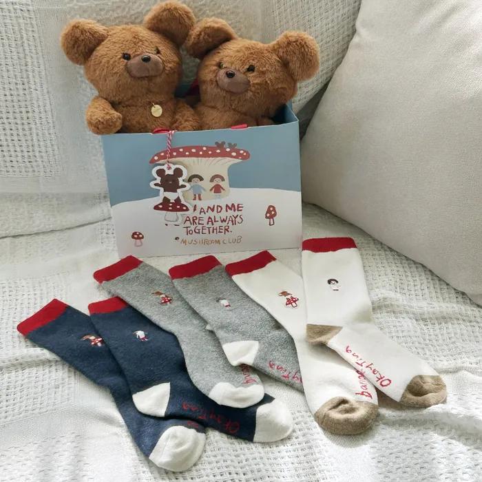 [Banana Sisters X OKTINA] Wintertina Embroidered Wool Socks 3 Colors