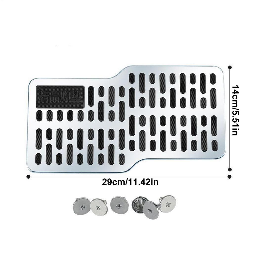 Car Foot Mat Driver Truck Floor Mat Wear-Resistant Stainless Metal Brake Plate Anti-Slip Pedal For Women Automotive Road Trip