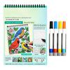 Stress Relief Coloring Activity Trace-By-Groove Guided Book, Clear Artistic Printing with 20 Decorative Double Sided Marker Pen Set Scenes And