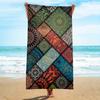 1pc Bohemian Series Microfiber Bath Towel, Ultra-Thin Fabric Beach Towel, Colorful Mandala Pattern,Quick-Drying and Lightweight