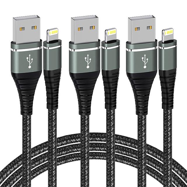 

Lightning Cable USB Fast Charging Cord for 14 13 12 11 Pro Max XS X XR 7 8 6 Plus SE Nylon Braided Charger Cord 2m