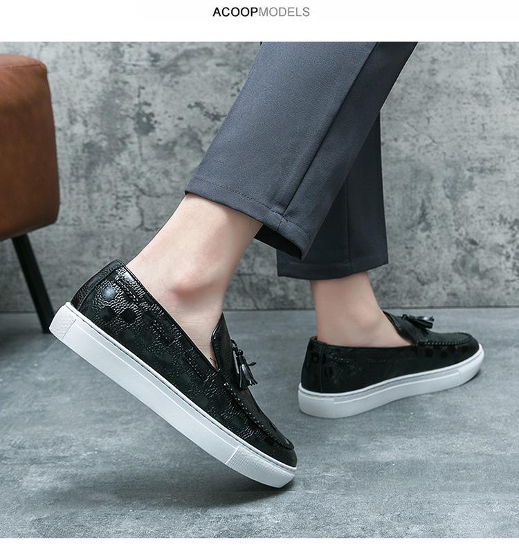 Men's British Style Leather Tassel Loafers - Slip-on, Pointed Toe Formal & Casual Shoes