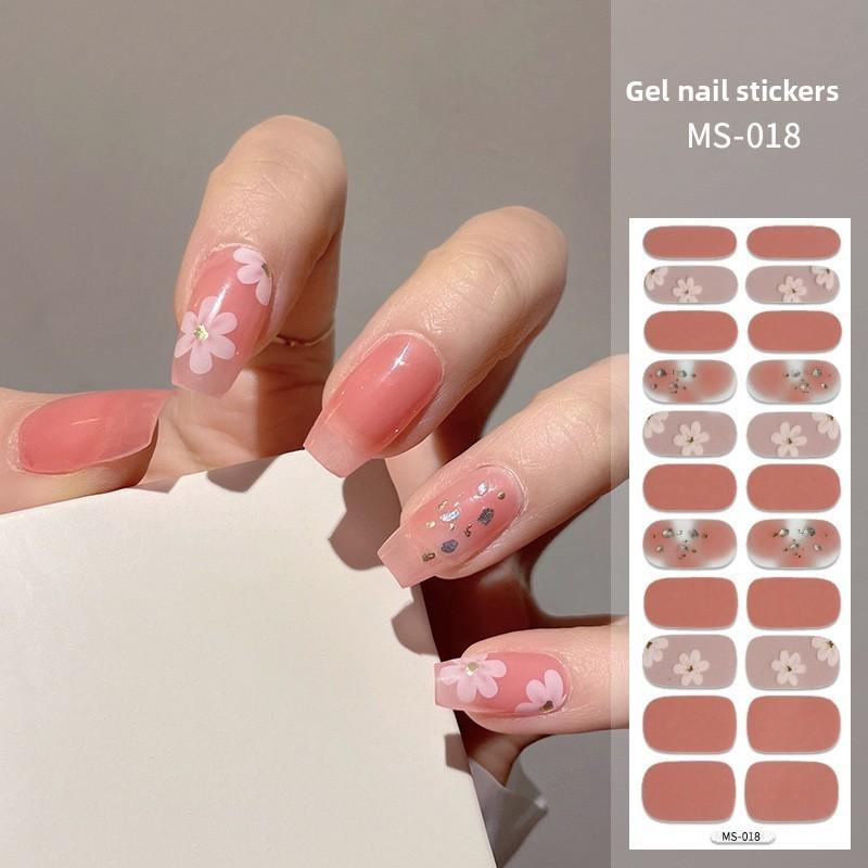 Neue glitzernde ultradünne Nagelaufkleber einfarbig wasserfest Ölfilm Nagelaufkleber