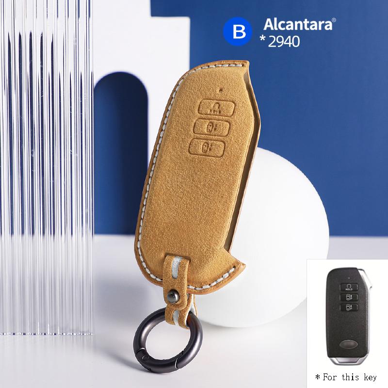 For Kia Niro Hybrid Sportage K5 Sorento MQ4 Ev6 Seltos Alcantara 7 Button Car Key Case Keychain Accessories 2025 2025 2025 2025
