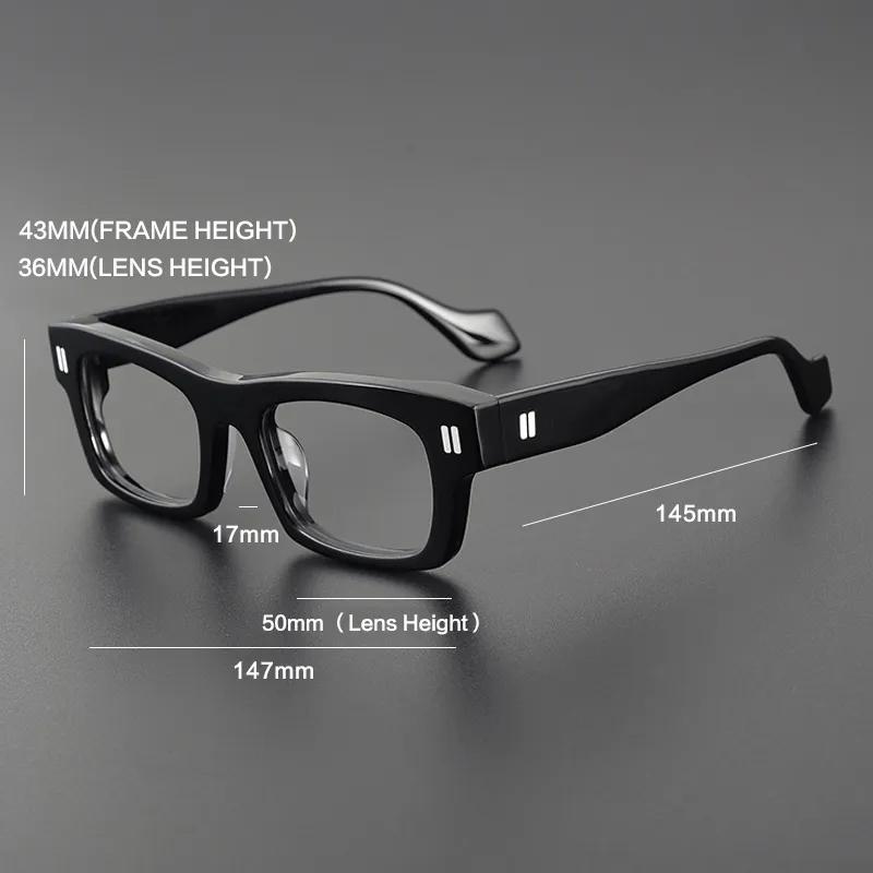 Vintage Acetate Glasses Frame Men Square Prescription Myopia Eyeglasses Frame Women 2023 Retro Luxury Brand Designer Spectacles