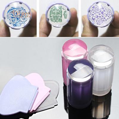 Fetong Clear Nail Art Jelly Stamper Stempelschaber-Set Nagellack-Stempel-Maniküre-Werkzeuge