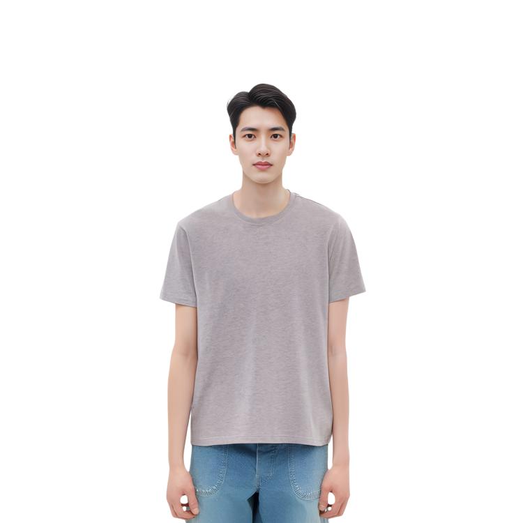 Jordan T Shirts Men's Gray Crew Neck Moderate Straight Fit AJ1159-063