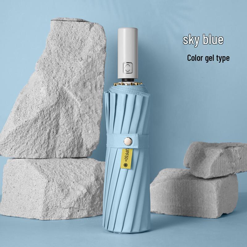 Retro 16-Bone Automatic Sun & Rain Parasol: Cooling, Anti-UV, Folding, Dual-Use Umbrella for Women