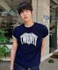 Eontaiteulseoul Untitle Crack Heart Applique Crop Short Sleeve Navy