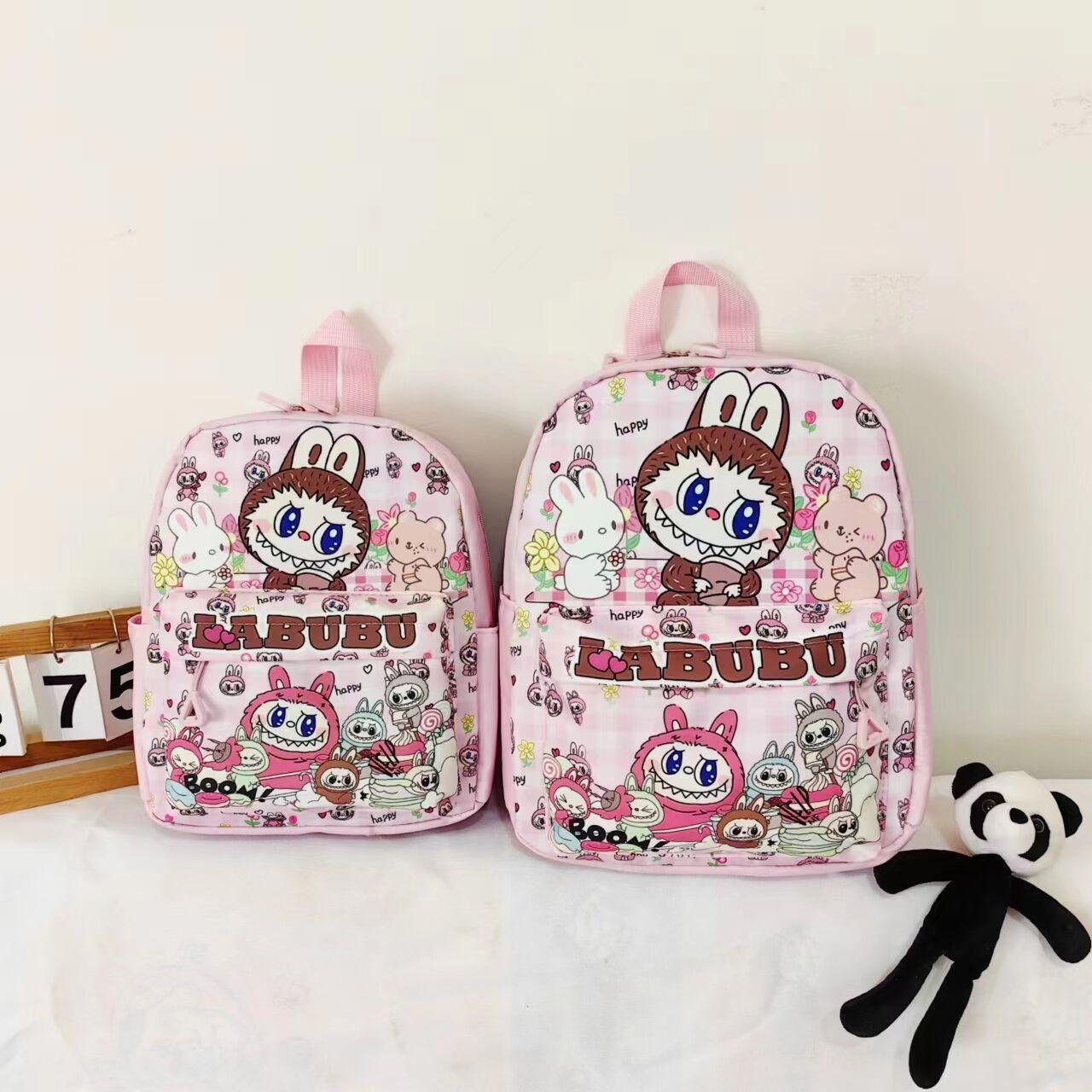 POP MART borsa per bambini zaino da scuola cartone animato carino scuola elementare zaino di grande capacità zaino per l'asilo Rabub large pesca
