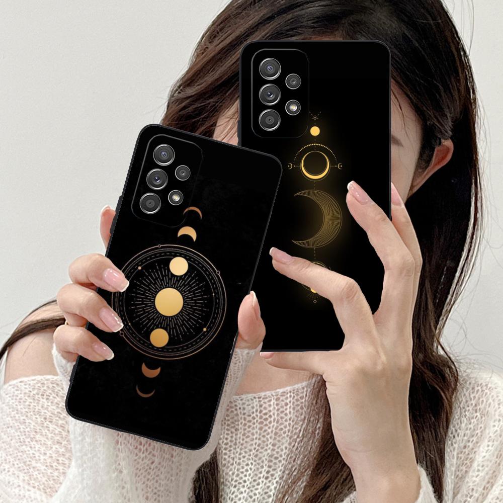Sun Moon Mobile Cell Phone Case for Samsung Galaxy M55 54 42 35 34 33 32 23 22 15 14 13 12 F55 5G Colorful Cover Luxury Cover