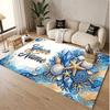 Tapete Macio de Veludo de Cristal com Tema Oceano de Peixes Impressão de Nome e Texto Personalizados Tapete de Chão Antiderrapante para Quarto Sala de Estar