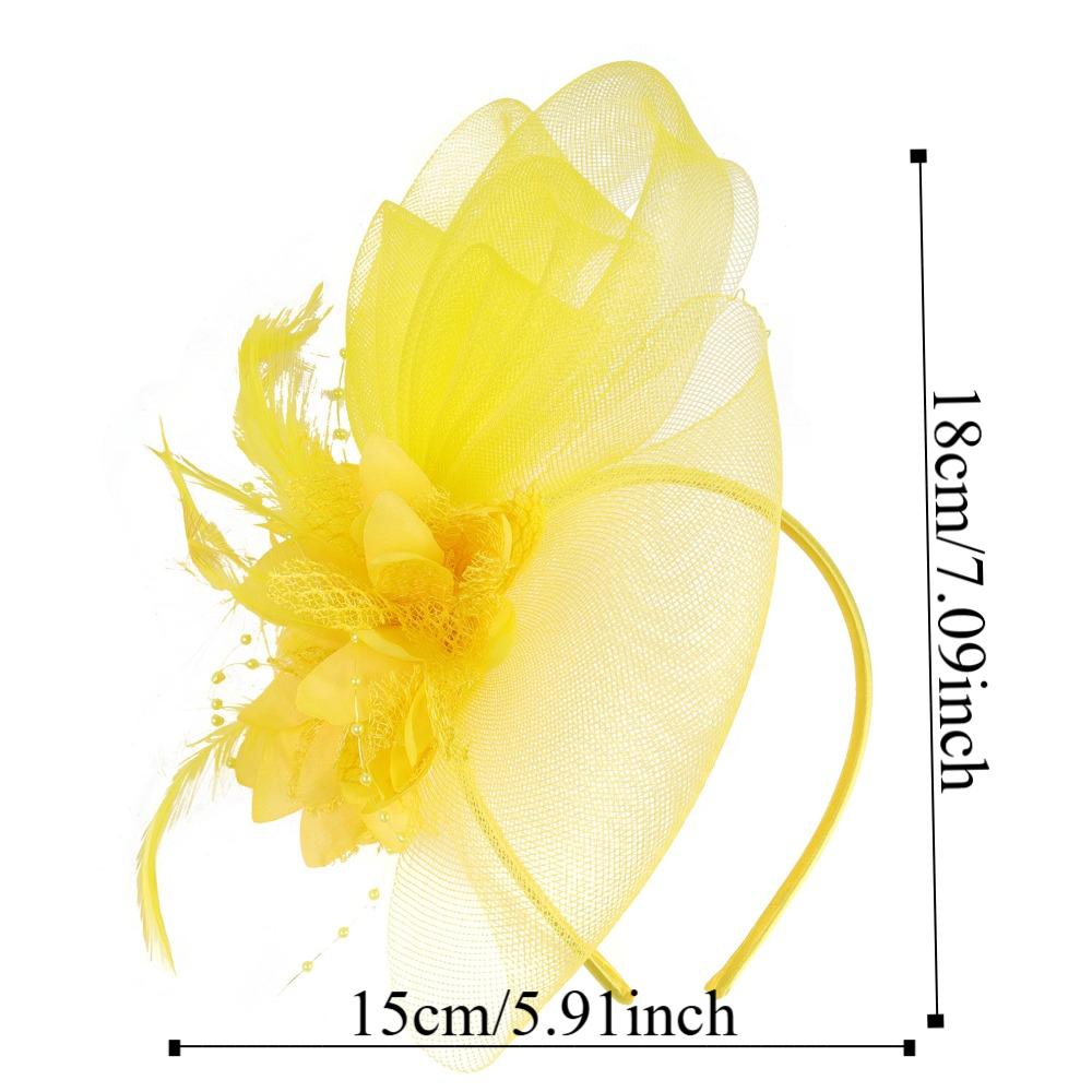 Luxury Fascinator Headdress British Retro Bridal Mesh Ribbons Cap Girls