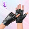 New Style Women's Dance Half Finger Leather Gloves Nightclub Women's Performance Dance Street Dance Performance PU Leather Gloves