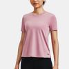 Under Armour Solid Color Round Neck Mesh Back Short Sleeve T-Shirt Women Tops Pink 1379043-697