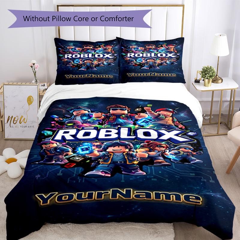 Roblox 306 Customize Your Name Bedding Set Breathable Duvet Cover with Pillowcases Home Decoration Birthday Gift