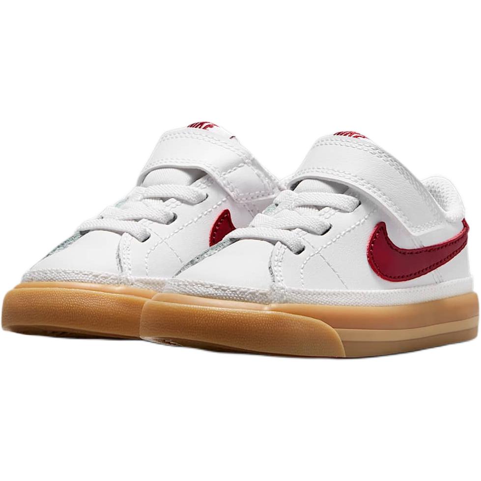 Nike Court Legacy TD White Team Red Gum Baby Sneakers Gum-Yellow DA5382-132