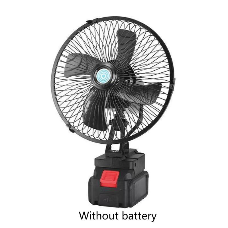 8 Inch Compacted Rechargeable Fan With 180 Degree Rotation And 2 Speed Settings For Outdoor Camping And Worksites