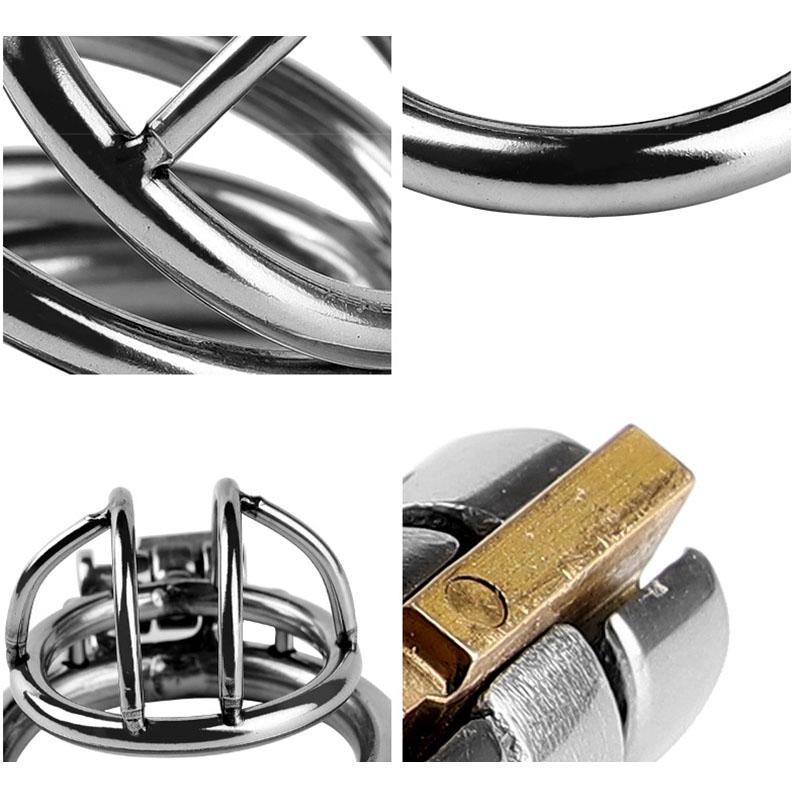 MoDi Kleines Penisschloss für Männer, Peniskäfig aus Edelstahl, Keuschheitsgürtel, Penisschloss, erotische Bondage, Treue für den Ehemann, großer Peniskäfig aus Metall