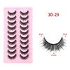 Ten Pairs of 3D Synthetic Fiber False Eyelashes: Bold European and American Style with Thick, Curled Volume
