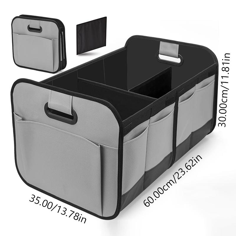 

SEAMETAL Large Capacity Car Storage Box Foldable Auto Trunk Storage Box Oxford Cloth Storage Bag for Car Accessories сірий колір