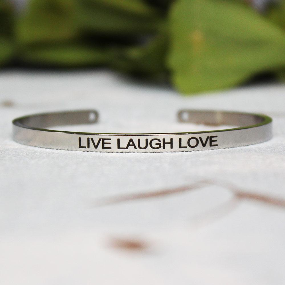 4mm inspirierendes Armband Zitat Mantra Schnitzerei Armreif für Frauen Edelstahl Manschettenschmuck