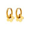 INS Style 18K Gold Flower Titanium Steel Earrings Luxury Minimalist Premium Hoop Earrings Tarnish Free Ear Jewelry