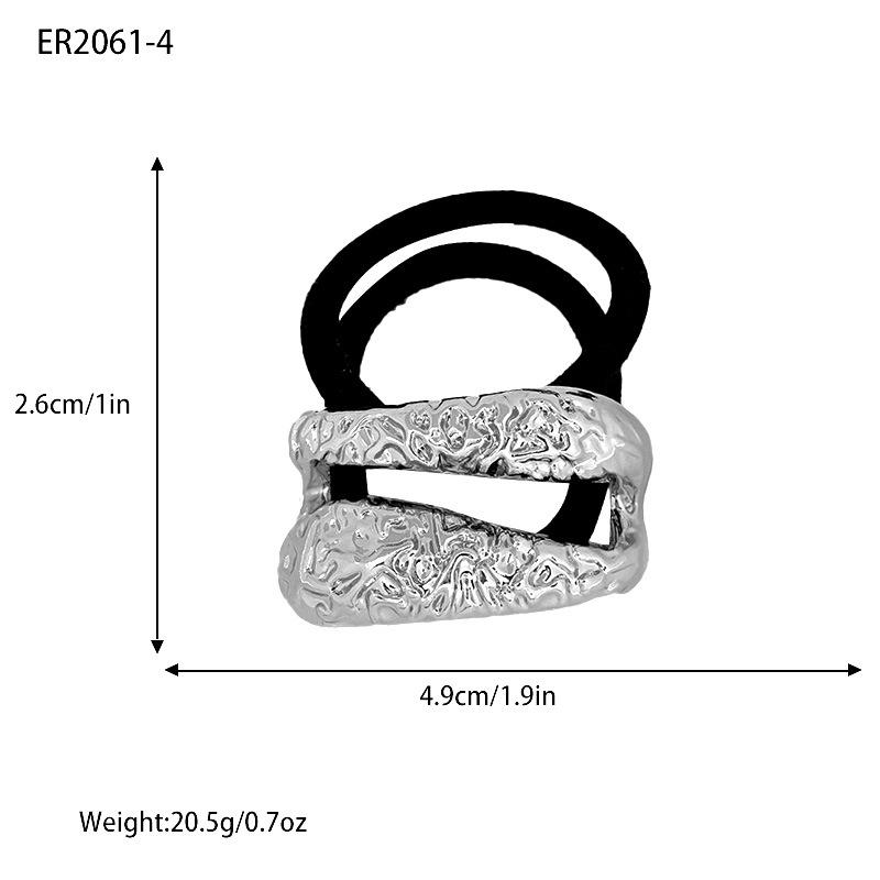 Vintage Chunky Hollow Double-layer Metal Hair Clips For Women Hairbands Elastic Scrunchies Hair Ropes Fashion Hair Accessories