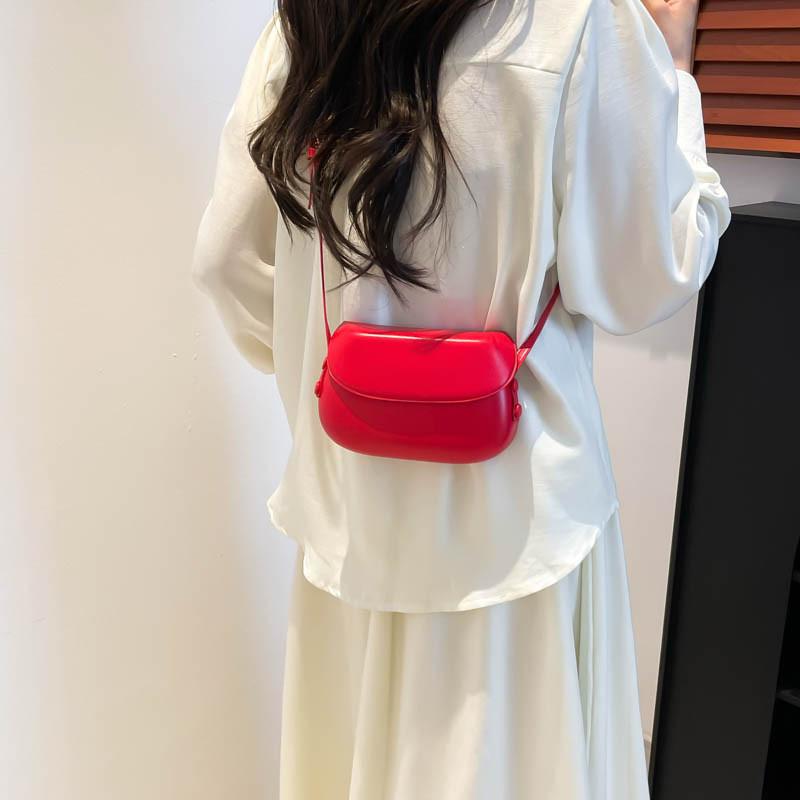 Pu Saddle Bag With Solid Color Design For Daily Casual Women