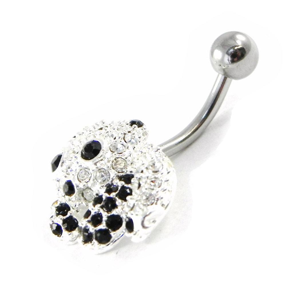 Les Trésors De Lily [H9216] - Body Piercing 'Panda' Black White