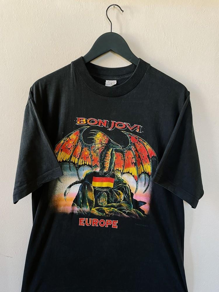

Vintage 1995 Bon Jovi Tour Germany Dragon Black Unisex Tshirt Classic WA1233 Unisex T-Shirt XL