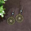 Bohemian Classic Women Geometric Tassel Wooden Earrings Vintage Gypsy Ethnic Circle Flower India Dangle Earrings Jhumka Jewelry