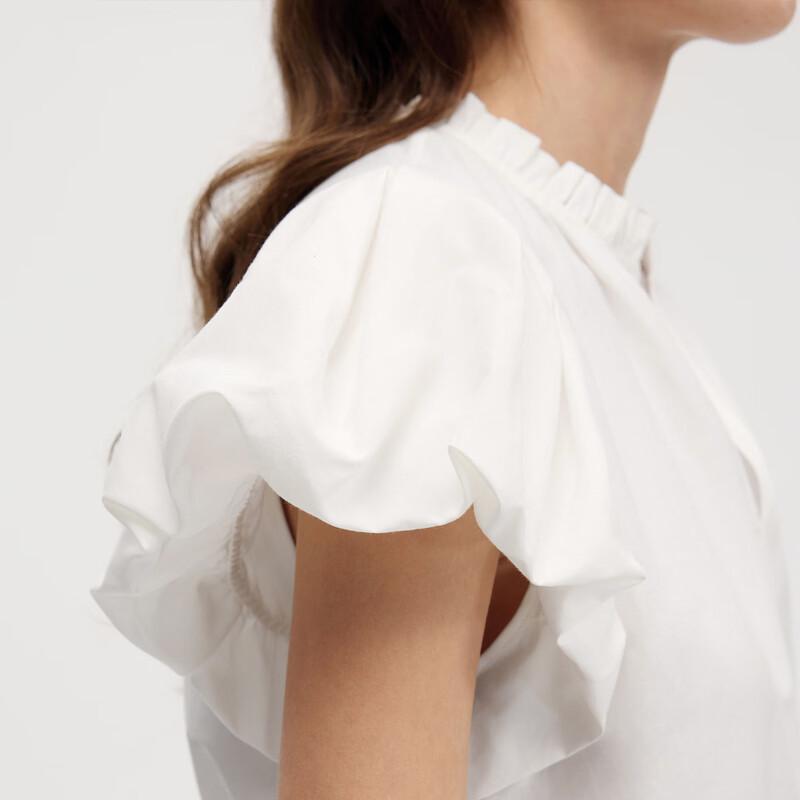 Lace Collar Puff Sleeve French Blouse