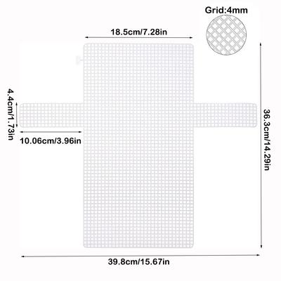 Purse Making Supplies Plastic Bag Mesh Grid White Blank Mesh Canvas Mesh Cloth Crochet Projects