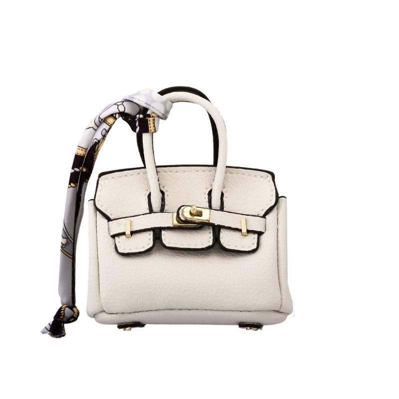 Mini Wireless Earbuds Case Organiser Key Holder Charm Faux Leather Keyring Pouch Various Vibrant Color Choice