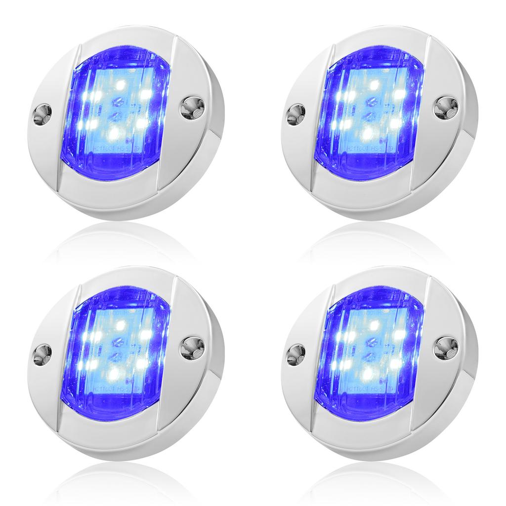 4Pcs 12V LED Marine Boat Interior Light Courtesy Light Cabin Deck Walkway Stern Light  for Camper Van Caravan Motorhome Boat RV