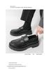 Men's Thick-Soled Patent Leather Height-Increasing Loafers with Chunky Heel