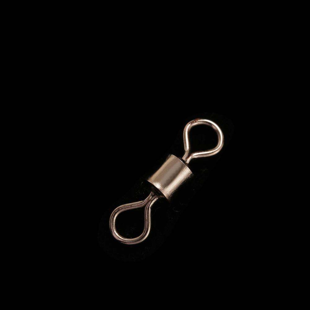 50pcs Durable Rolling Heavy Duty Barrel Ball Bearing Connector Swivel Solid Ring Fishing Tool