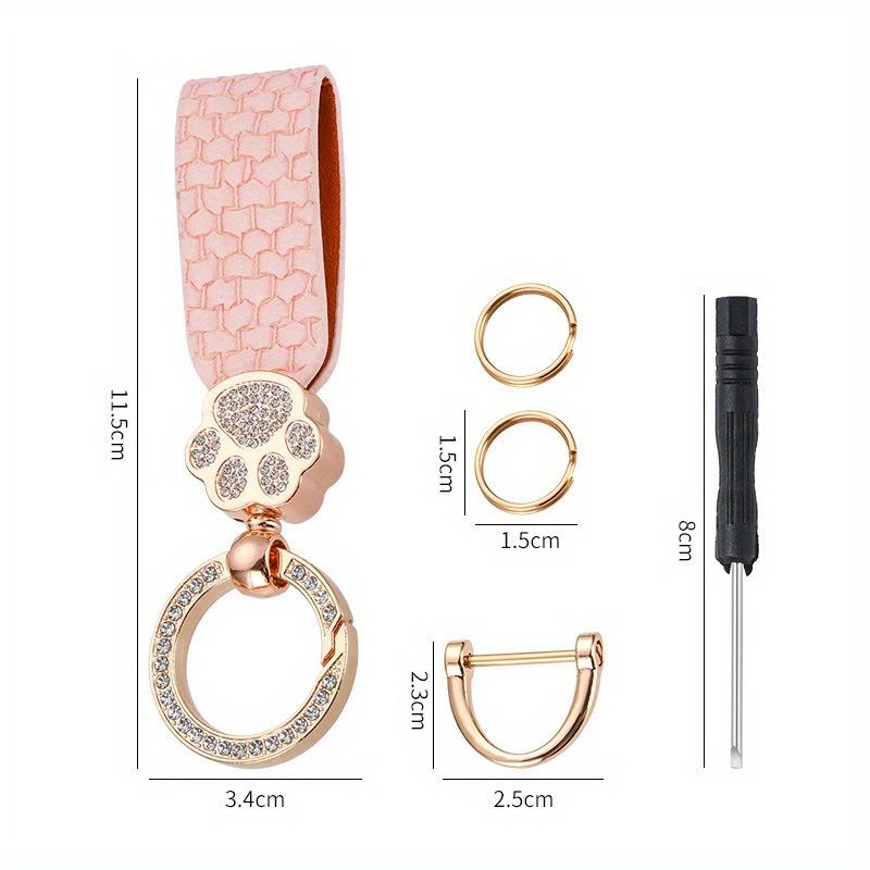 PU Leather Keychain with Cat Paw Design Fashionable Couples Key Ring Accessory Creative Gift Idea for Men Women Car Key Chains