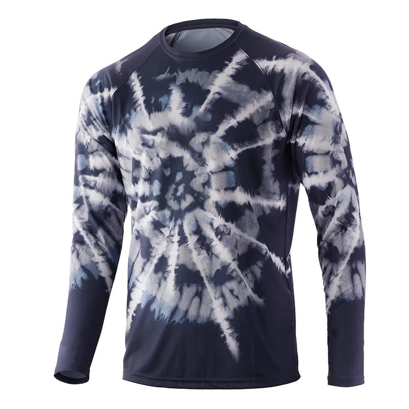 Îmbrăcăminte de pescuit cu mâneci lungi de camuflaj pentru bărbați, îmbrăcăminte sportivă în aer liber personalizată, top cu gâtul O de înaltă calitate, tricou de protecție solară pentru alergare