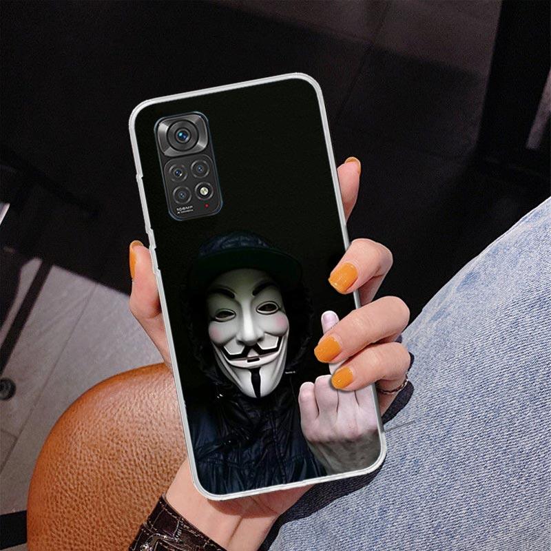 

Anonymous V Mask Phone Case For Xiaomi Redmi Note 15 14 13 12S 12 11 Pro Plus 14S 11S 11E 10 10S 11T 5G Personalized Cover Redmi Redmi Note 14 4G