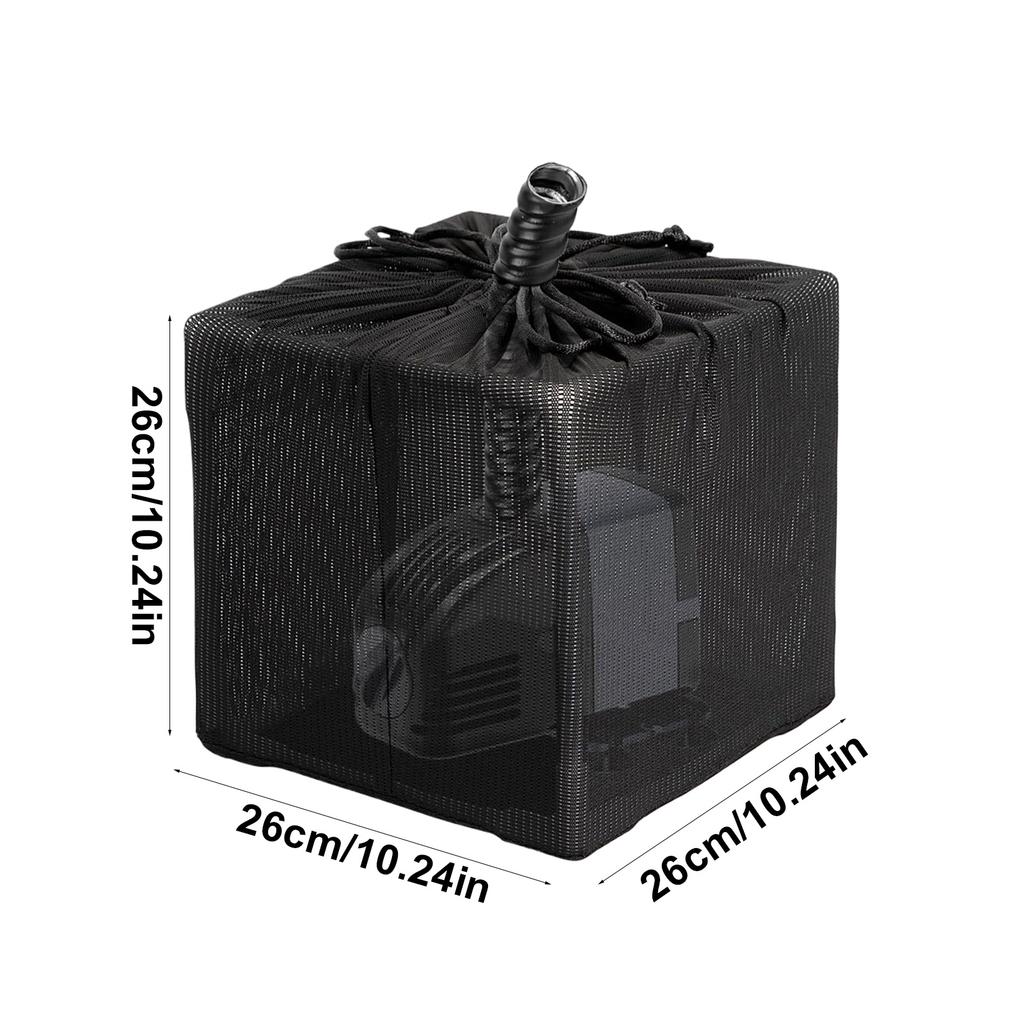 Siatkowa torba na pompę do oczka wodnego Filtr siatkowy Pokrywa zapobiegająca zatykaniu ze sznurkiem Drobna siatka do ogrodu akwarium fontanny na zewnątrz podwórko