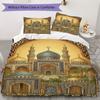 Set Copripiumino con Motivo Musulmano Copripiumino Federa Decorazione per la Casa Regalo di Compleanno (1 * copripiumino + 2 * federe senza imbottitura)122