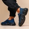 Men'S Casual Sneakers  Breathable Knit Upper Geometric Pattern Lace-Up Closure Durable Rubber Sole Comfortable Fabric Lining for Spring Sports