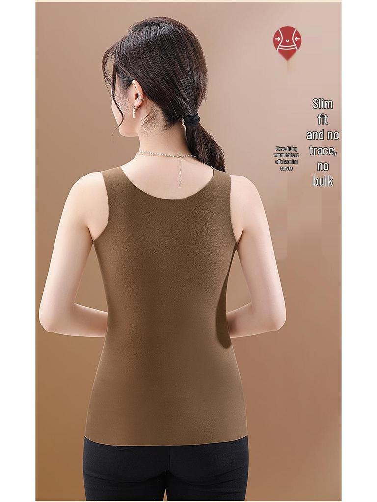 Damen Thermo-Westen-Set mit Samt-Fleece-Futter und integriertem BH für zusätzliche Wärme