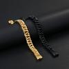 18K Gold Plated Bold Men's Double Buckle Bracelet - European & American Style