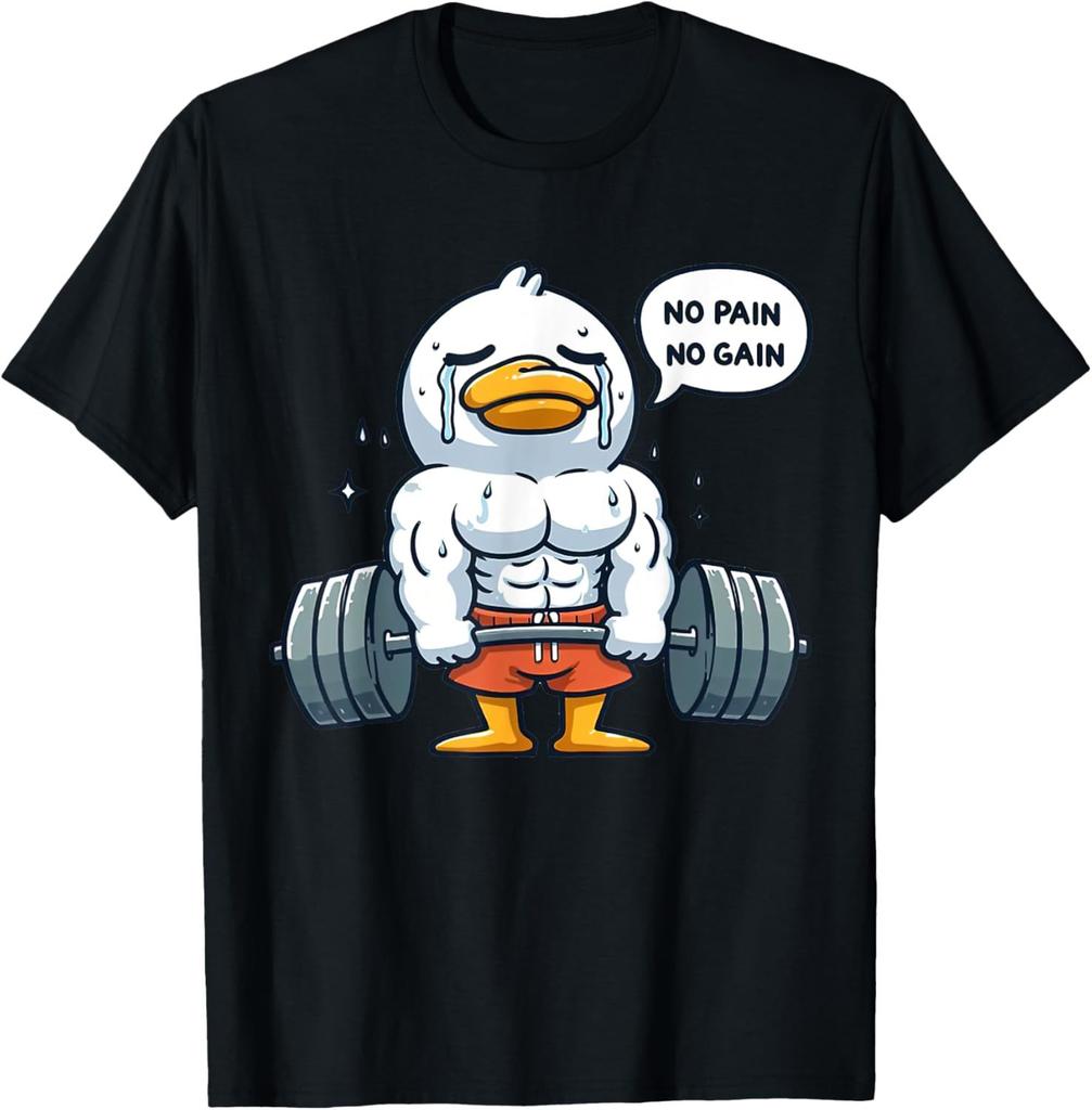 Fashion Release The Quackin Duck Gym Weightlifting Bodybuilder T-Shirt Graphic T Shirts Men Clothing Streetwear Camisetas